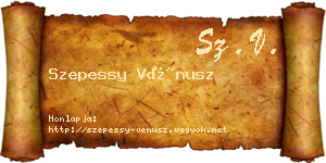 Szepessy Vénusz névjegykártya